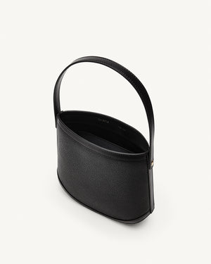Bucket in Black Mixed Leathers