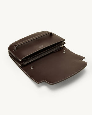 Sport Convertible Clutch in Coffee Leather