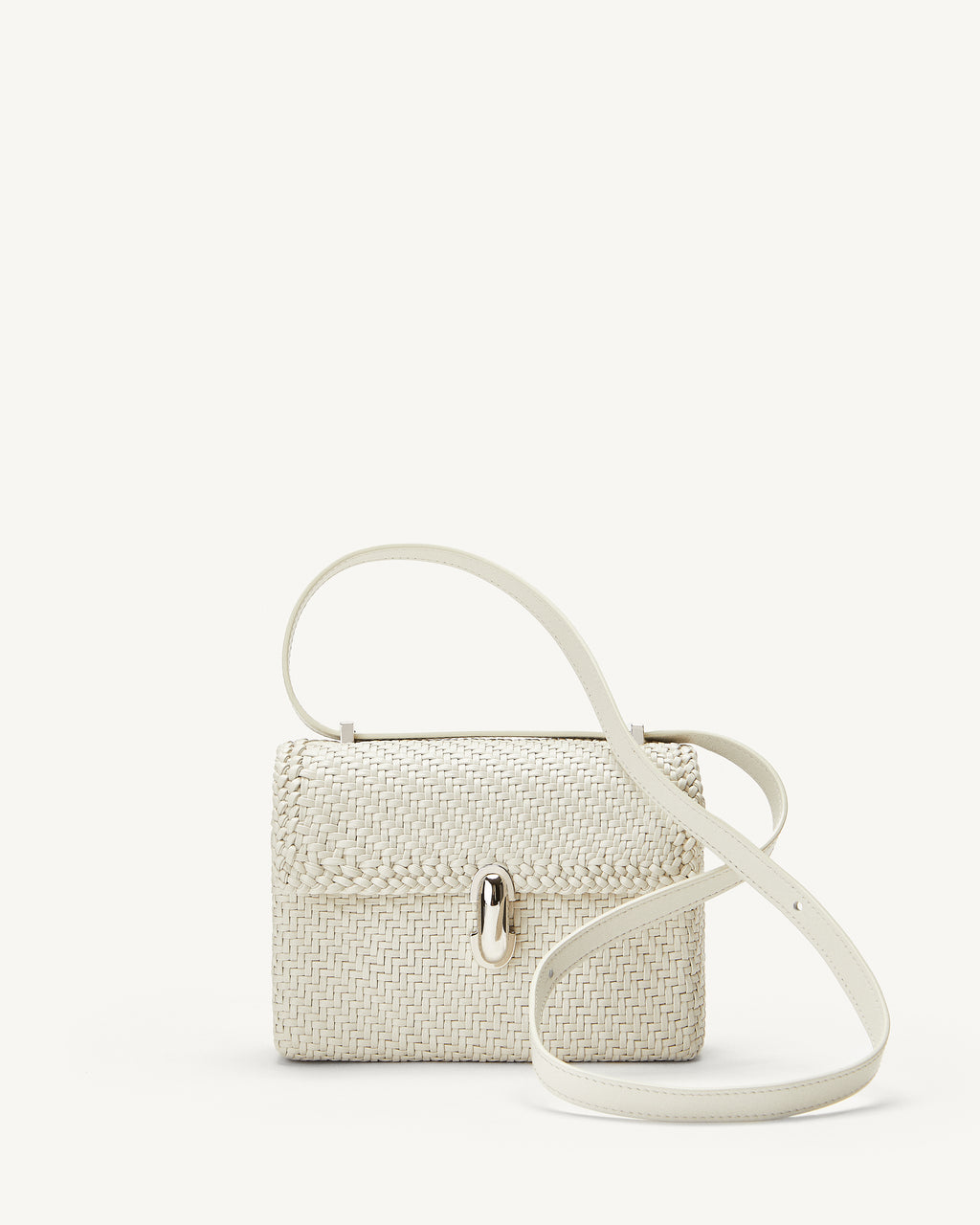 Symmetry 19 in Ivory Woven Leather