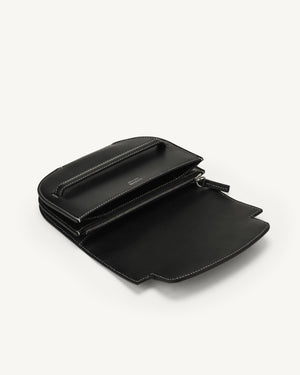 Sport Convertible Clutch in Black Leather