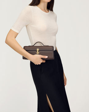 Slim Symmetry Pochette in Coffee Mixed Leathers