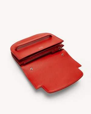 Sport Convertible Clutch in Rouge Leather